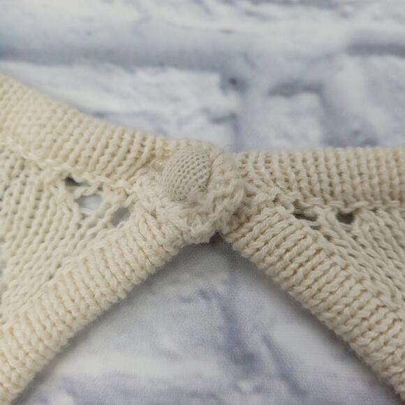 Bardot Cream Bodycon Open Knit V-neck Sweater Dress size 6 Keyhole Back - Picture 15 of 16